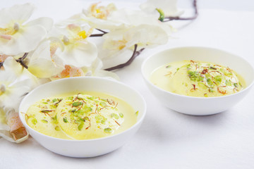 Ras malai in a bowl