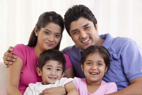 Close-up portrait of a happy family 