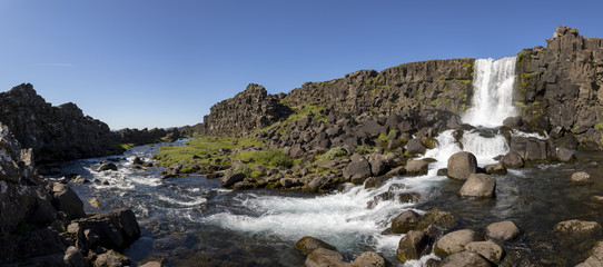 Wasserfall Oxararfoss im Nationalpark Thingvellir, Island