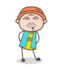 Obraz premium Cartoon Grandpa Getting Pain in Body Vector Illustration