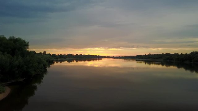 Areal shot of Vistula river