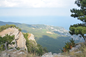 природа ландшафт деревья море цветы небо горы люди