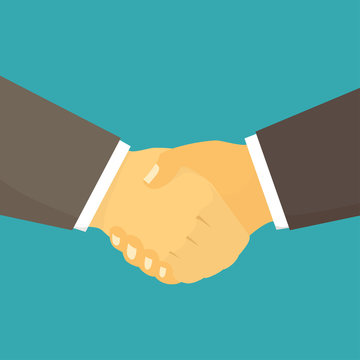 Close-up of Business People Shaking Hands. Vector.