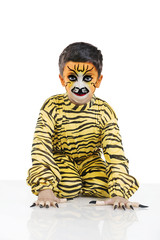 Boy in a tiger costume 