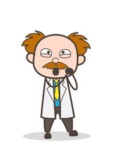 Cartoon Scientist Lovely Face Expression