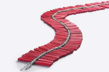 Rocket firecracker in a bottle and gift box