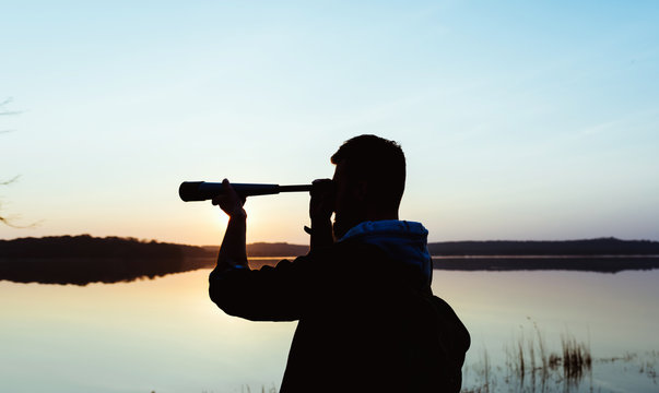 A guy with a telescope for nature...