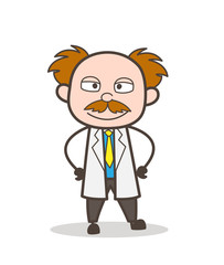 Cartoon Scientist Smiling Face