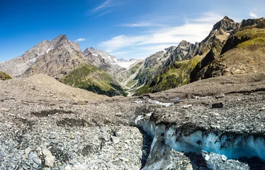 Fotobehang Gletscherüberquerung beim Aufstieg auf den Lötschenpass, Alpen, Schweiz © matho