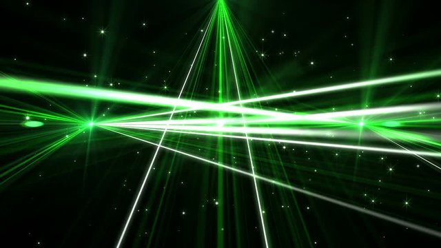 Flashing green laser looped composition