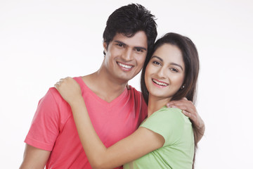 Portrait of a young man and woman