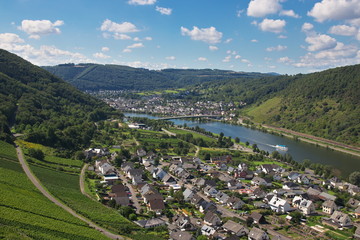 Naklejka premium Blick ins Moseltal von der Burg Thurant