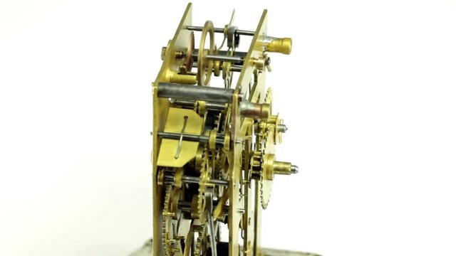 The mechanism of old stagecoach watches in different angles