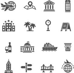 Set of travel icons