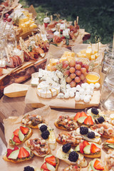 Beautifully decorated catering banquet table