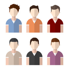 Man avatar set businessman portrait character person vector male face icon illustration