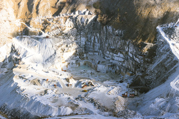 Fototapeta na wymiar Marble quarry site in Carrara, Italy