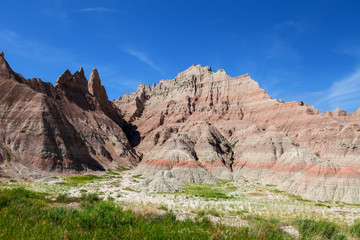 Fototapeta premium Badlands National Park in South Dakota, is a large, remote area of spectacular rock formations..