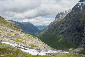 Fototapeta na wymiar View from Trollstigen viewpoint in Norway