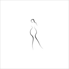 woman vector line illustration icon