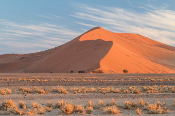 Red giant dune in the Namib dessert during sunset