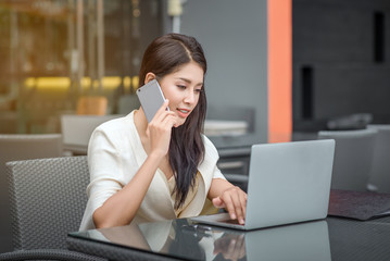 young business woman with laptop