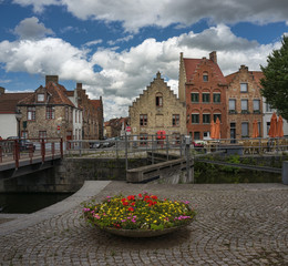Bruges. Channels, streets of the city.