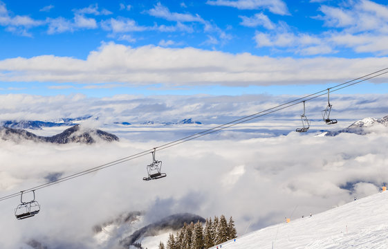 Ski lift.  Ski resort  Soll, Tyrol, Austria