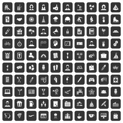 100 team building icons set black