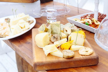 Cheese plate: Emmental, Camembert cheese, blue cheese
