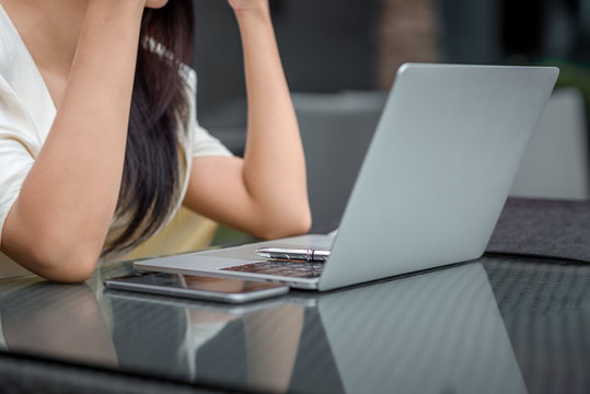 young business woman with laptop