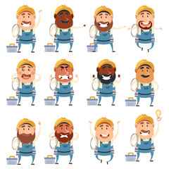 Set of electrician flat cions