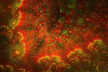 Abstract Fractal orange and red background