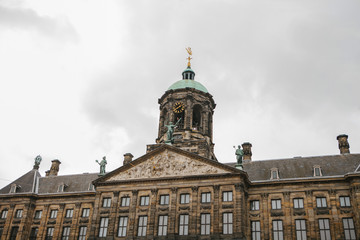 Fototapeta na wymiar Dome of The Royal Palace city hall in Amsterdam. 