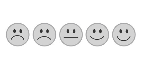 smiley bewertung feedback grau
