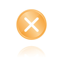 Fototapeta premium Kreuz Bronze Münze mit Reflektion