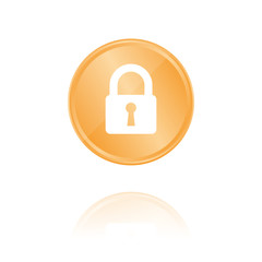 Vorhängeschloss Bronze Münze mit Reflektion