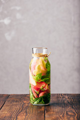 Infused Water with Peach and Basil.