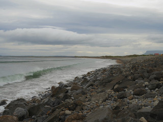 Fototapeta na wymiar Waves running on Strandhill beach, county Sligo Ireland.