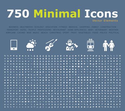 Set of 750 Universal Icons. Isolated Vector Elements