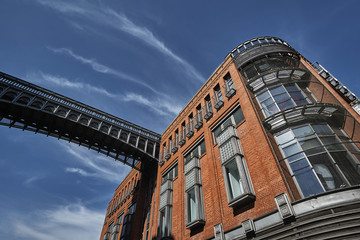 Facade and construction which industrial building in Poznan.