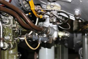 the internal structure of the aircraft engine, army aviation, military aircraft and aerospace industry