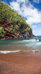 Hawaiian red sand beach 