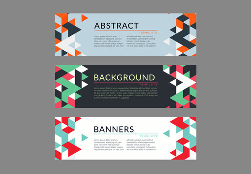 Colorful Triangle Pattern Web Banners 