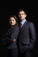 Portrait of a businessman and businesswoman