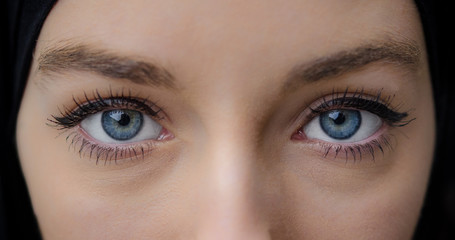 Women in hijab with blue eyes, portrait