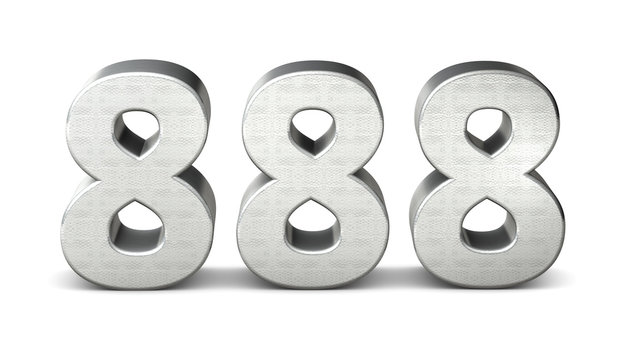 888 zahl silber 3d number silver struktur