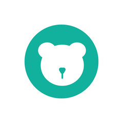 Vector minimalistic bear icon. Isolated on white