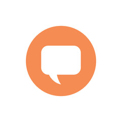 Vector minimalistic message icon with speech bubble. Isolated on white
