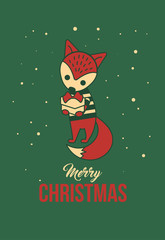 Fox - Merry Christmas - Christmas Card